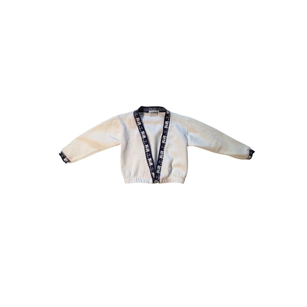 Y2K L.A. Kidders Boys Vintage 3 Piece Nautical‎ Set Cardigan Polo Pants Navy 4T